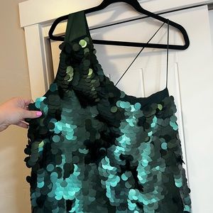 NWT Anthropologie Emerald Green Sequin Dress
